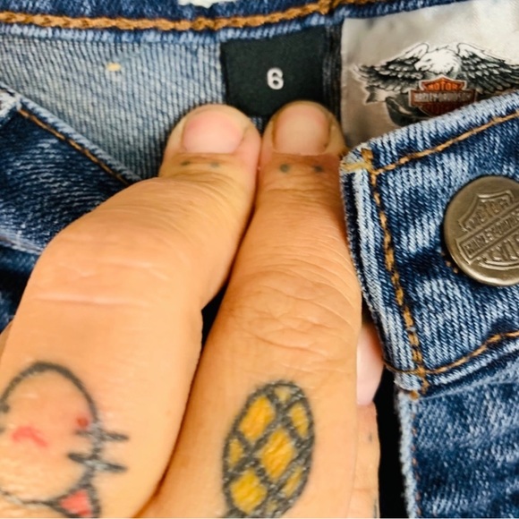 Harley Davidson Women’s Motor Clothes Bootcut Jeans Size 6 - Picture 4 of 5